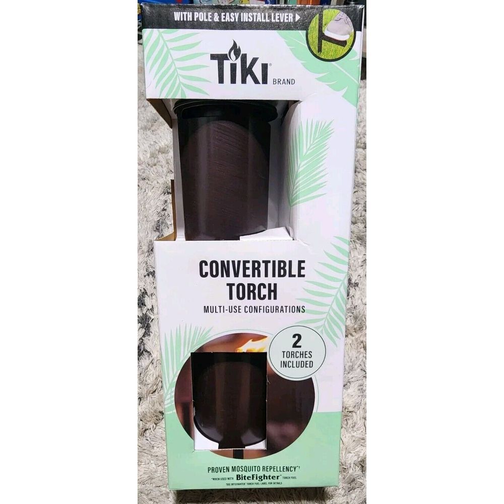 TIKI Brand Metal Torch Copper Bronze Steel Garden Patio Backyard Torch 65-In New